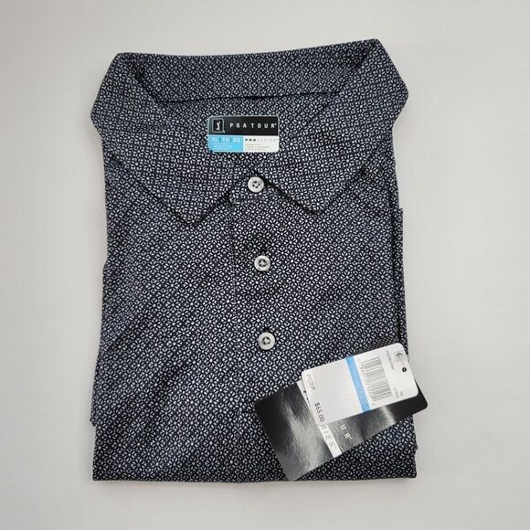 PGA TOUR Men's Mosaic-Print Polo Shirt - Picture 3 of 4